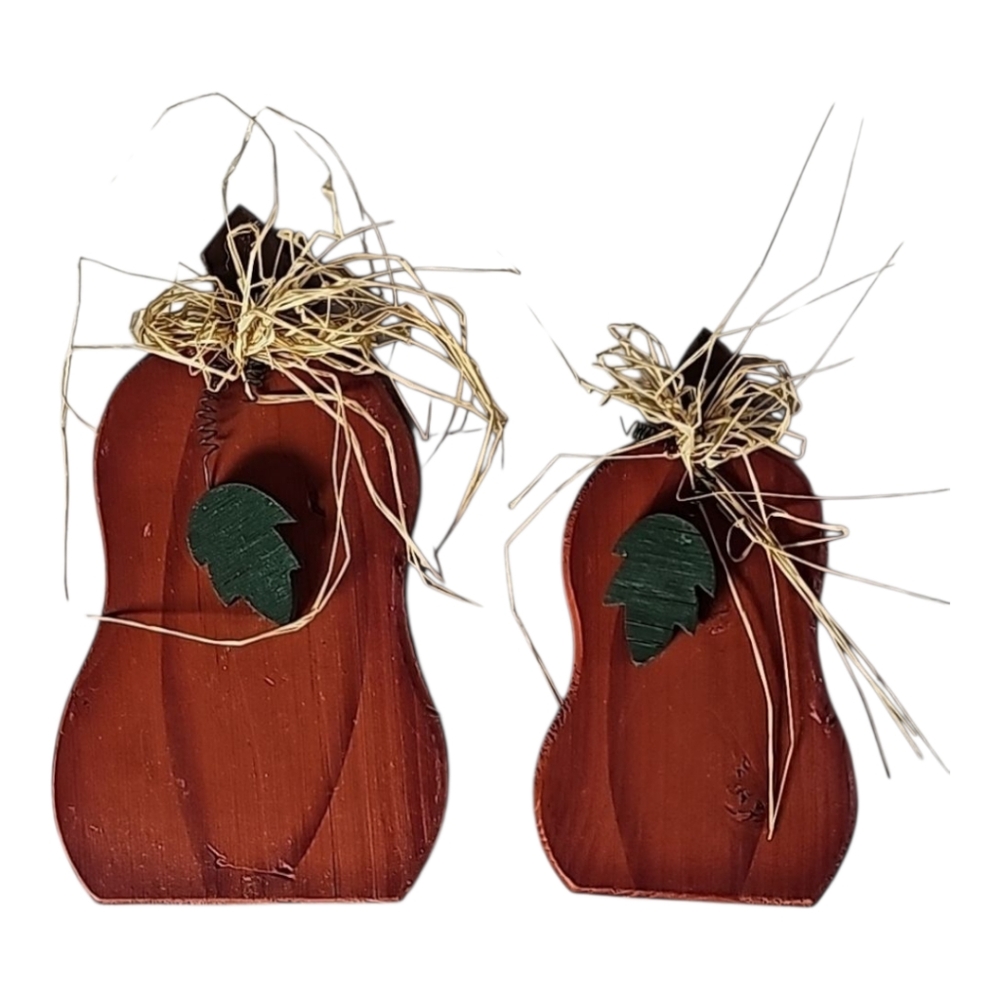 Vintage Set of wood pears Fall decor